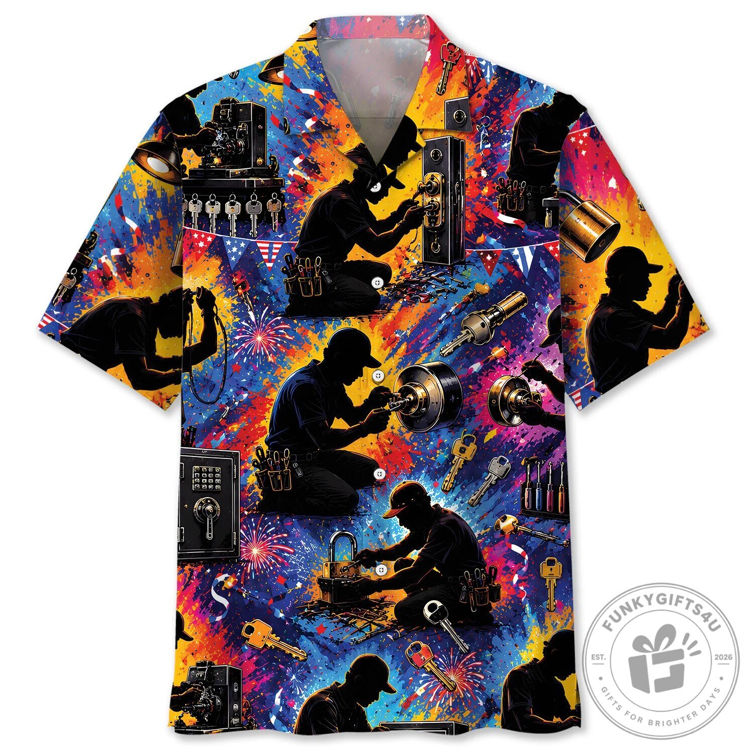 Locksmith Vintage Art Colorful Hawaiian Shirt