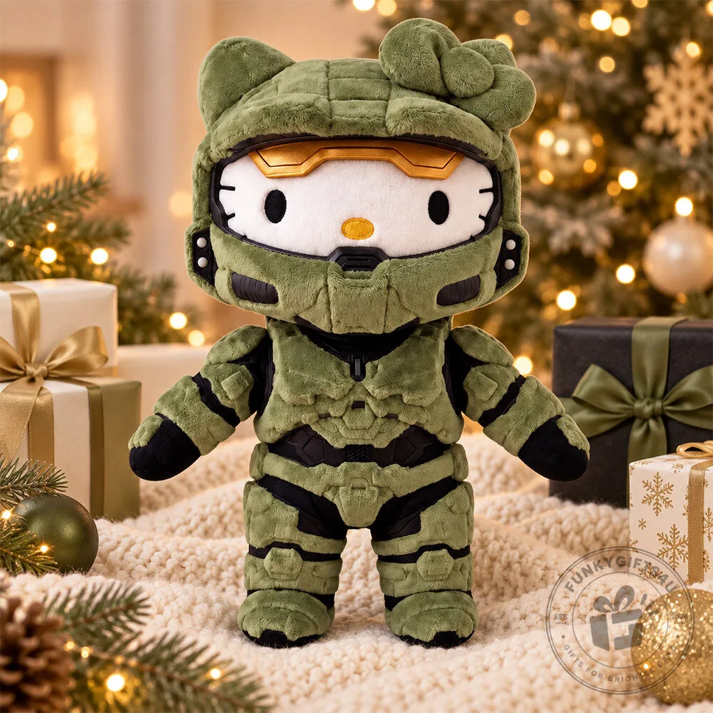 Hello Kitty Halo Master Chief Mashup Concept Fan Plush Toy | Collectibles