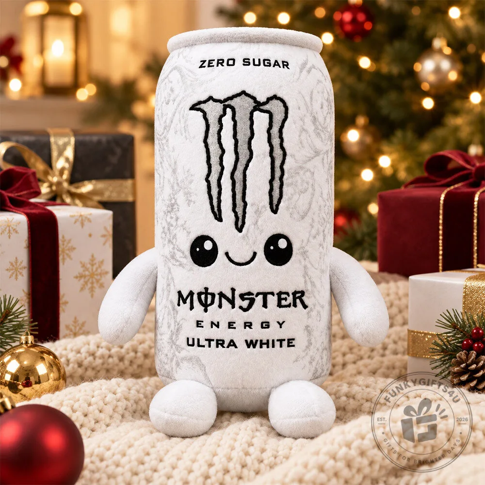 Monster Energy Ultra White Can Concept Fan Plush Toy | Collectibles