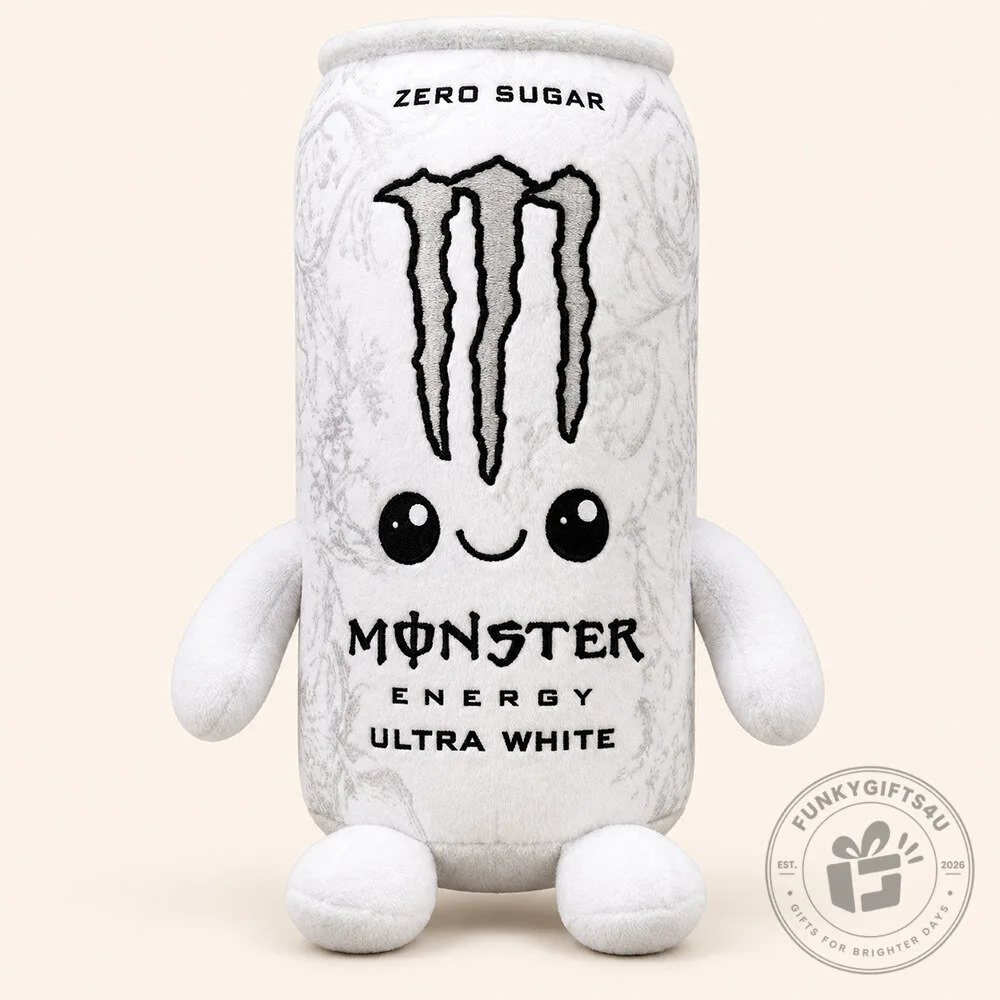 Monster Energy Ultra White Can Concept Fan Plush Toy | Collectibles 7 Monster Energy Ultra White Can Concept Fan Plush Toy | Collectibles