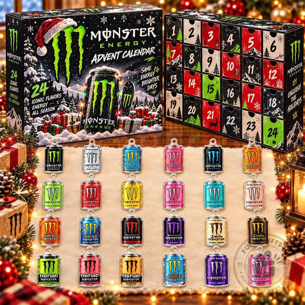 Monster Energy 24 Iconic Flavors Fan-Made Acrylic Advent Calendar | Acrylic Collectibles
