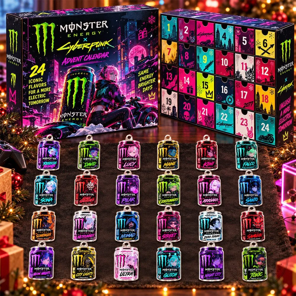 Monster Energy x Cyberpunk 24 Flavors Fan-Made Acrylic Advent Calendar | Acrylic Collectibles