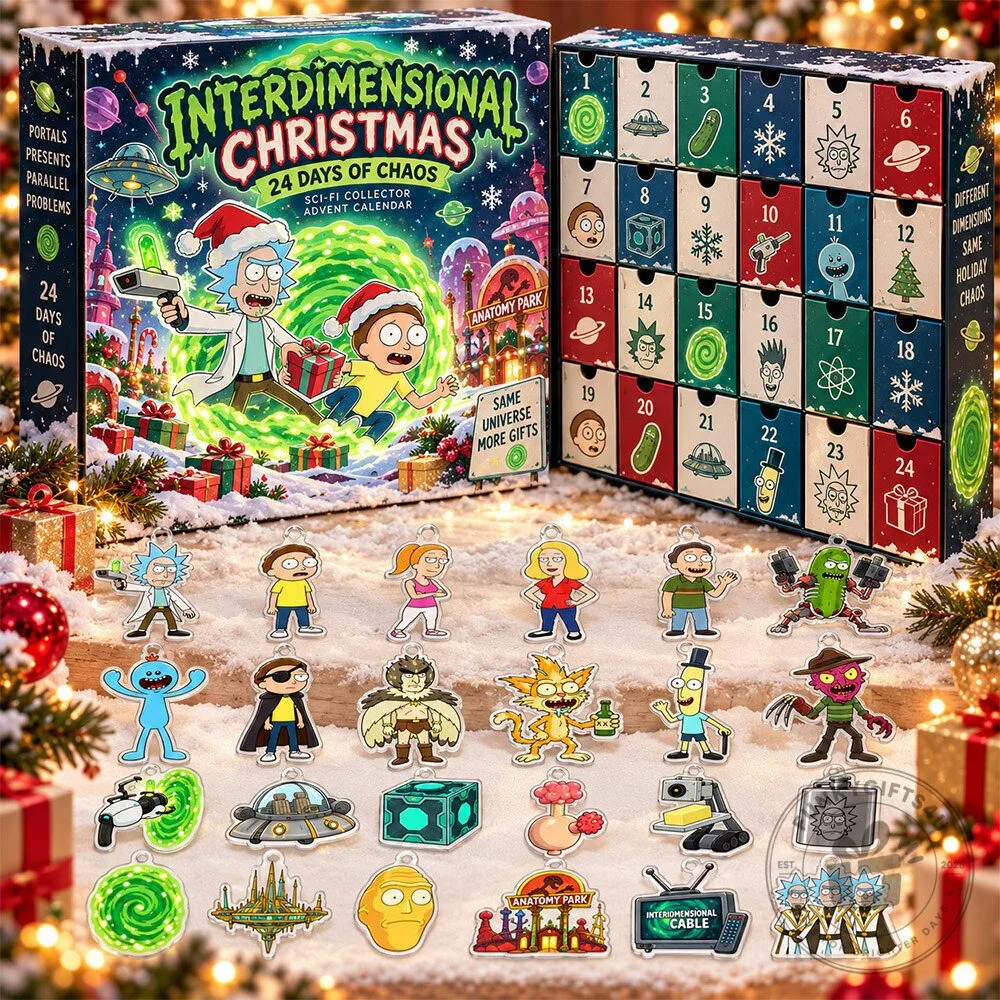 Rick and Morty Interdimensional Christmas 24 Chaos Acrylic Advent Calendar | Collectibles