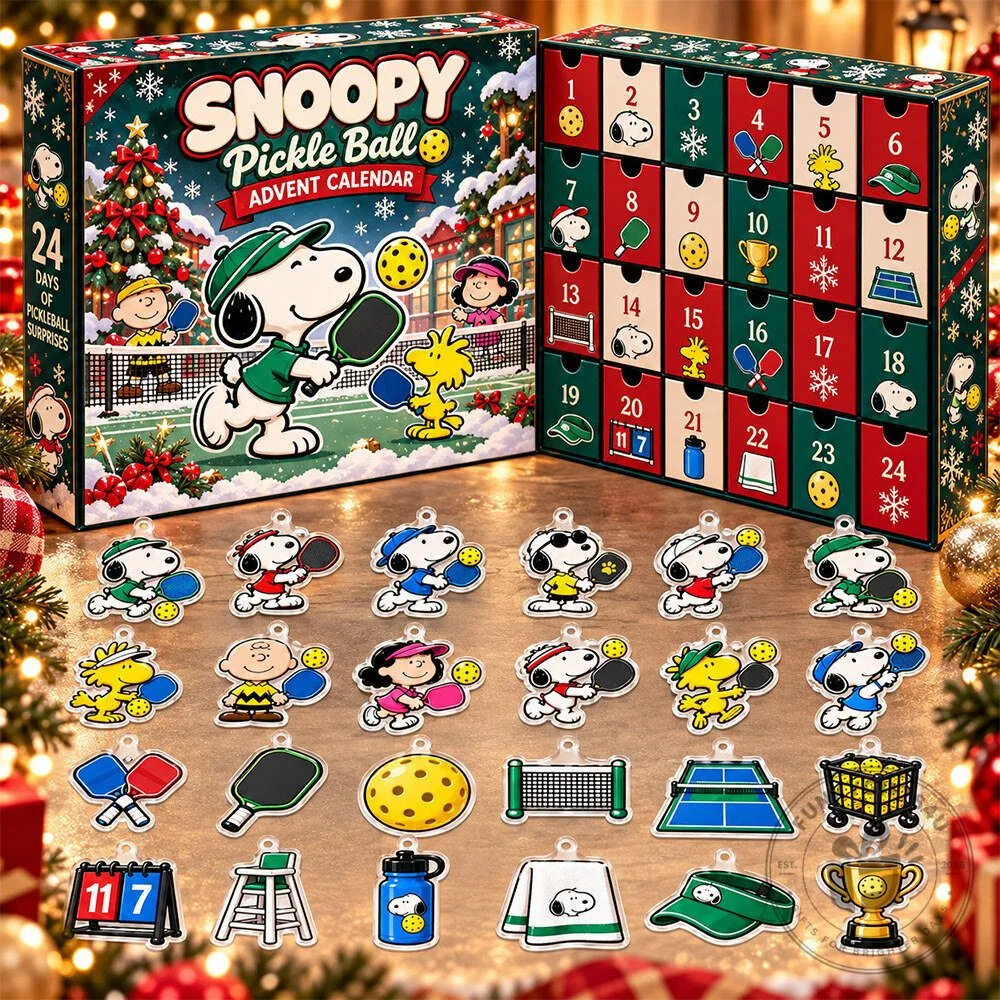 Snoopy Pickleball Fun Acrylic Advent Calendar | Collectibles