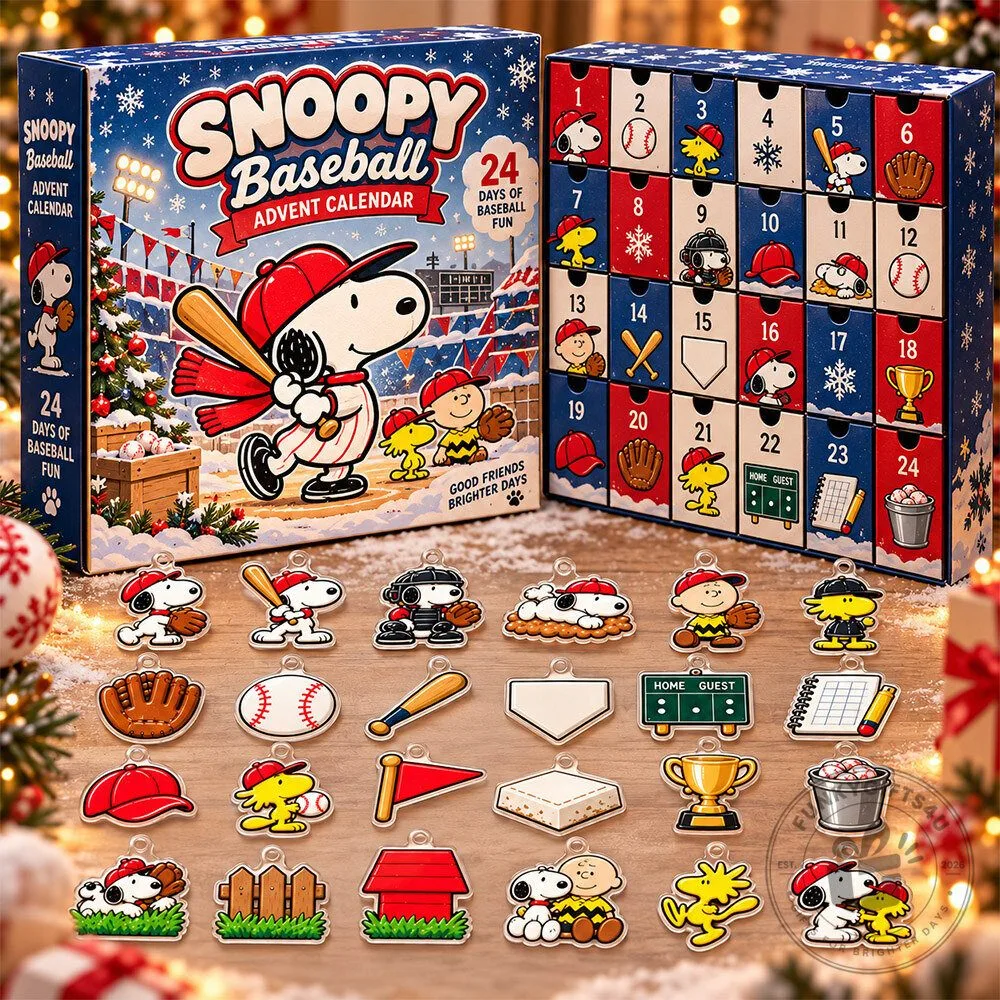 Snoopy Baseball Fun Acrylic Advent Calendar | Collectibles