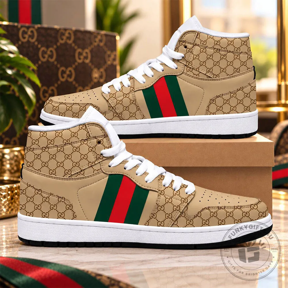 Gucci GG Monogram Web Stripe Luxury High Top Sneakers | Footwear