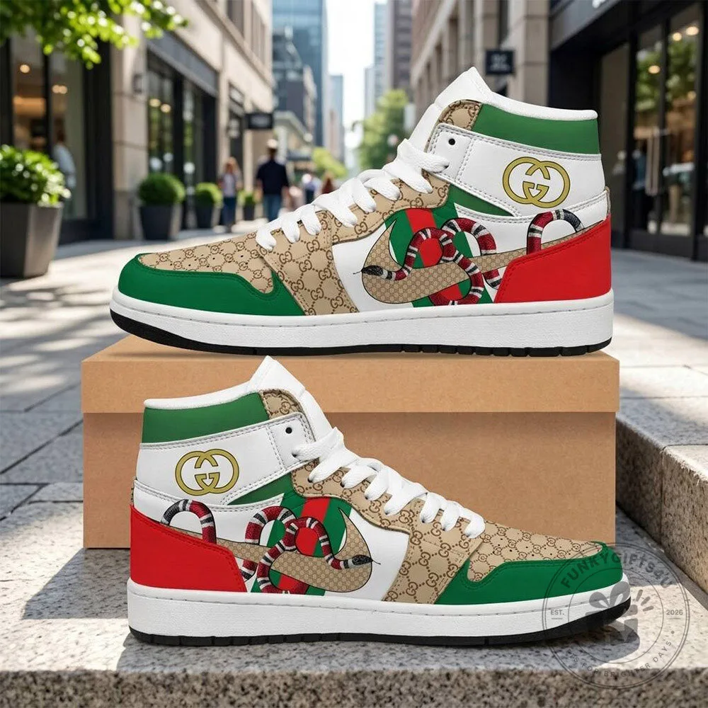 Gucci GG Snake Web Christmas Holiday High Top Sneakers | Footwear