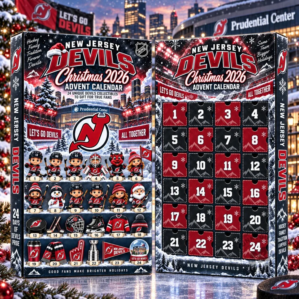 New Jersey Devils National Hockey League Christmas 2026 Advent Calendar Box New Jersey Devils National Hockey League Christmas 2026 Advent Calendar Box 2D