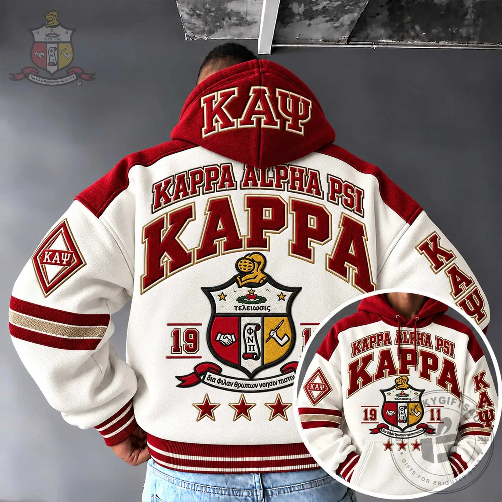 Kappa Alpha Psi Fraternity Greek Letterman Varsity Hoodie