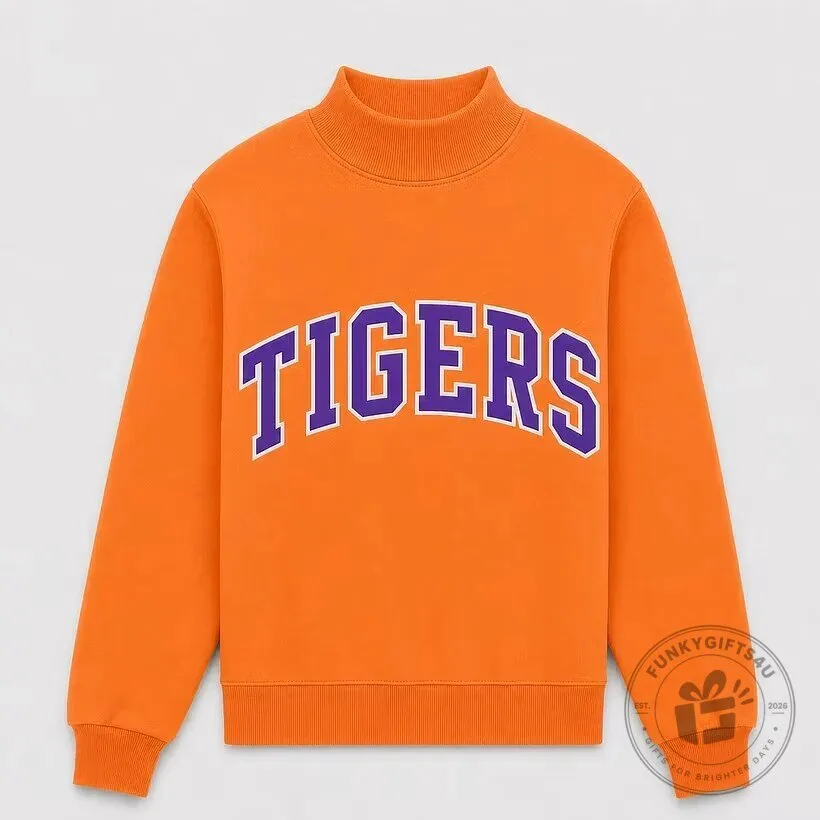Clemson Tigers Orange Mockneck Sweatshirt for Game Day Apparel 6 Clemson Tigers Orange Mockneck Sweatshirt for Game Day Apparel