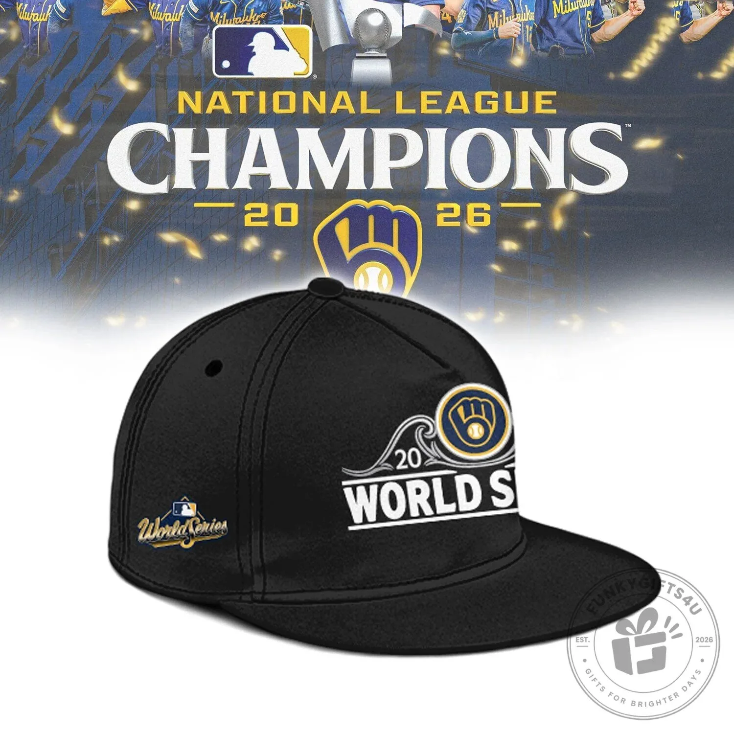 Milwaukee Brewers Baseball National League Champions 2026 World Series Jersey 3 Milwaukee Brewers Baseball National League Champions 2026 World Series Jersey
