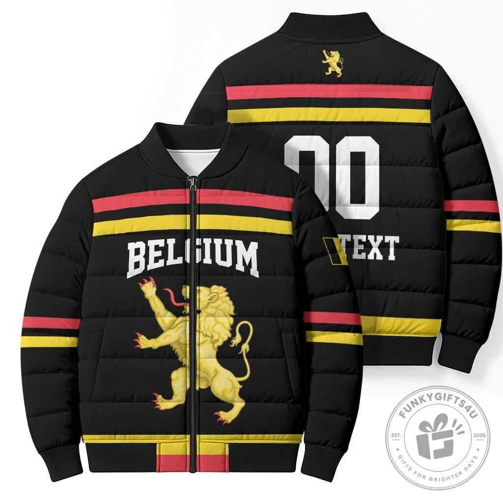 Belgium National Football Team Lion Crest Bomber Jacket 11 Belgium National Football Team Lion Crest Bomber Jacket