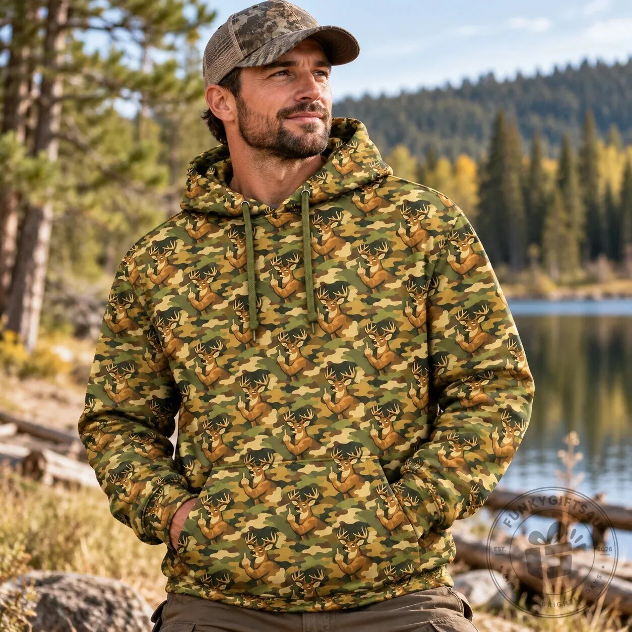 Funny Deer Hunter Camouflage Middle Finger Buck Hunting Hoodie 11 Funny Deer Hunter Camouflage Middle Finger Buck Hunting Hoodie