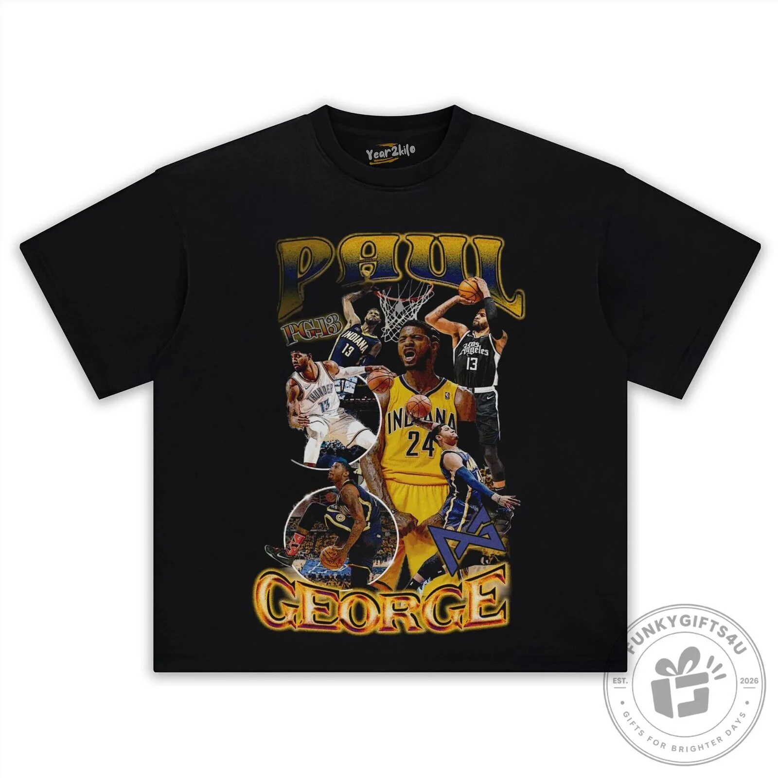 Paul George Basketball Legend Vintage Style Graphic T-Shirt