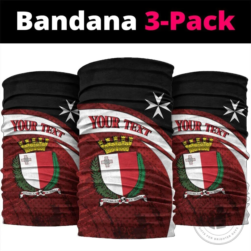 Personalized Malta Republic Day Maltese Cross Coat of Arms Neck Gaiter