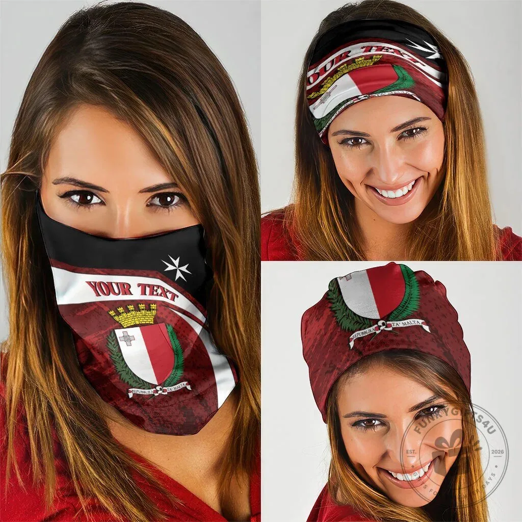 Personalized Malta Republic Day Maltese Cross Coat of Arms Neck Gaiter 10 Personalized Malta Republic Day Maltese Cross Coat of Arms Neck Gaiter
