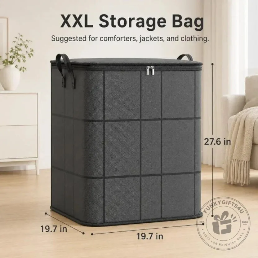 XXL Large Capacity Storage Bag with Zipper for Clothes, Quilts, and Bedding 10 XXL Large Capacity Storage Bag with Zipper for Clothes, Quilts, and Bedding