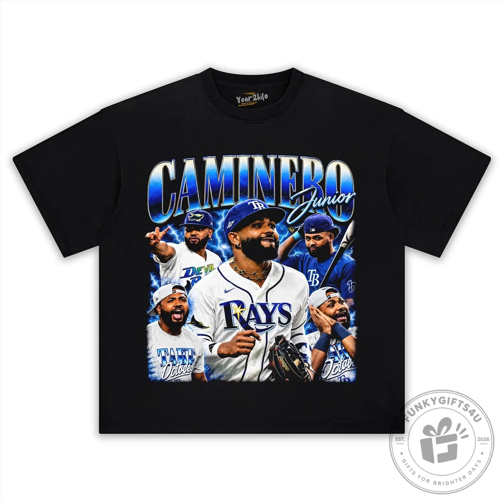 Junior Caminero Tampa Bay Rays Baseball Player Vintage T-Shirt