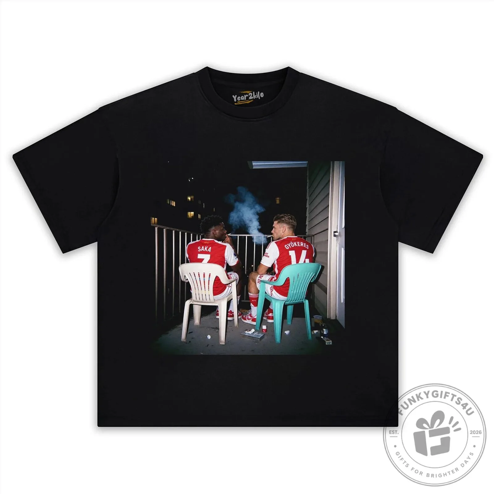 Bukayo Saka and Viktor Gyokeres Arsenal Football Club Fan T-Shirt