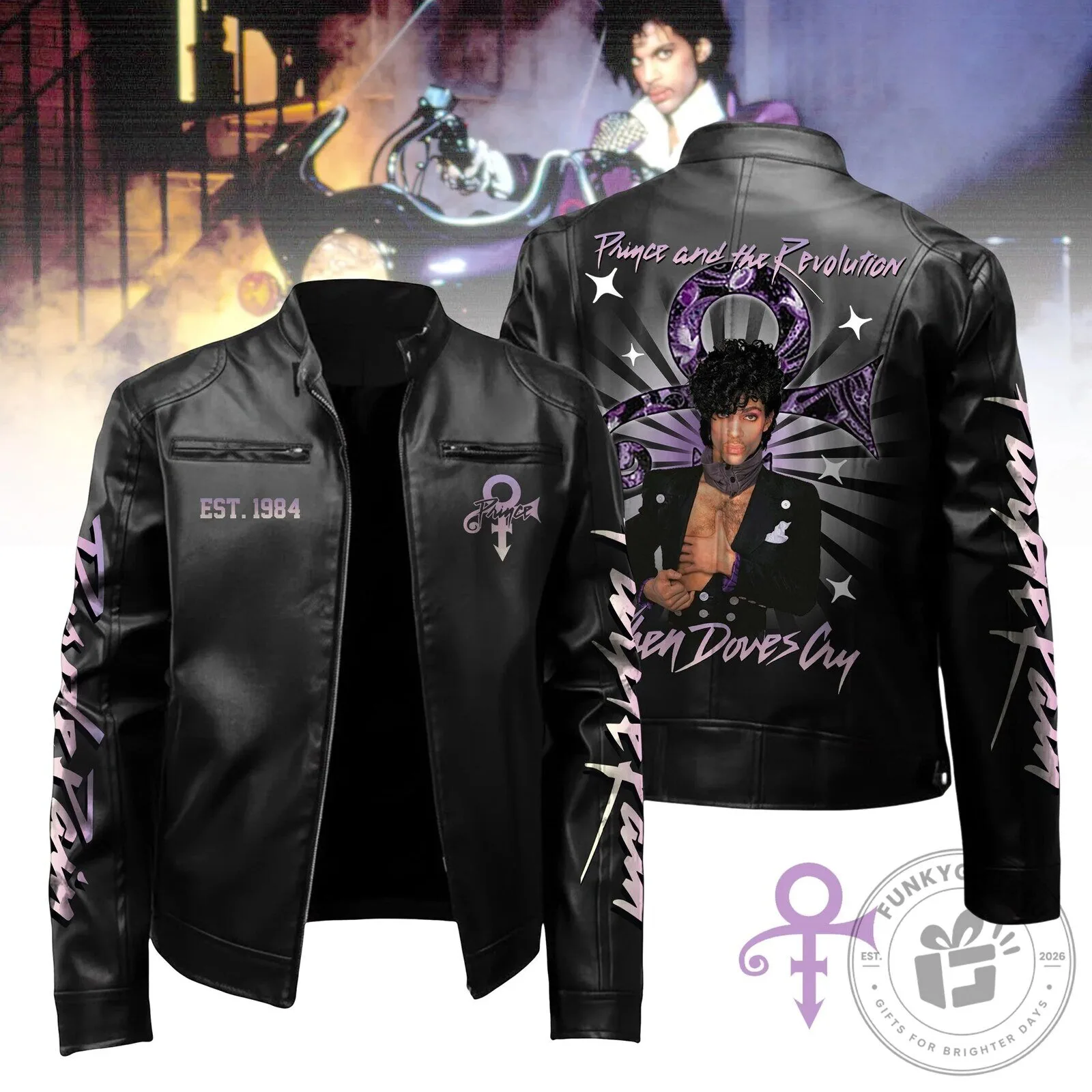 Prince and The Revolution When Doves Cry Purple Rain Leather Jacket