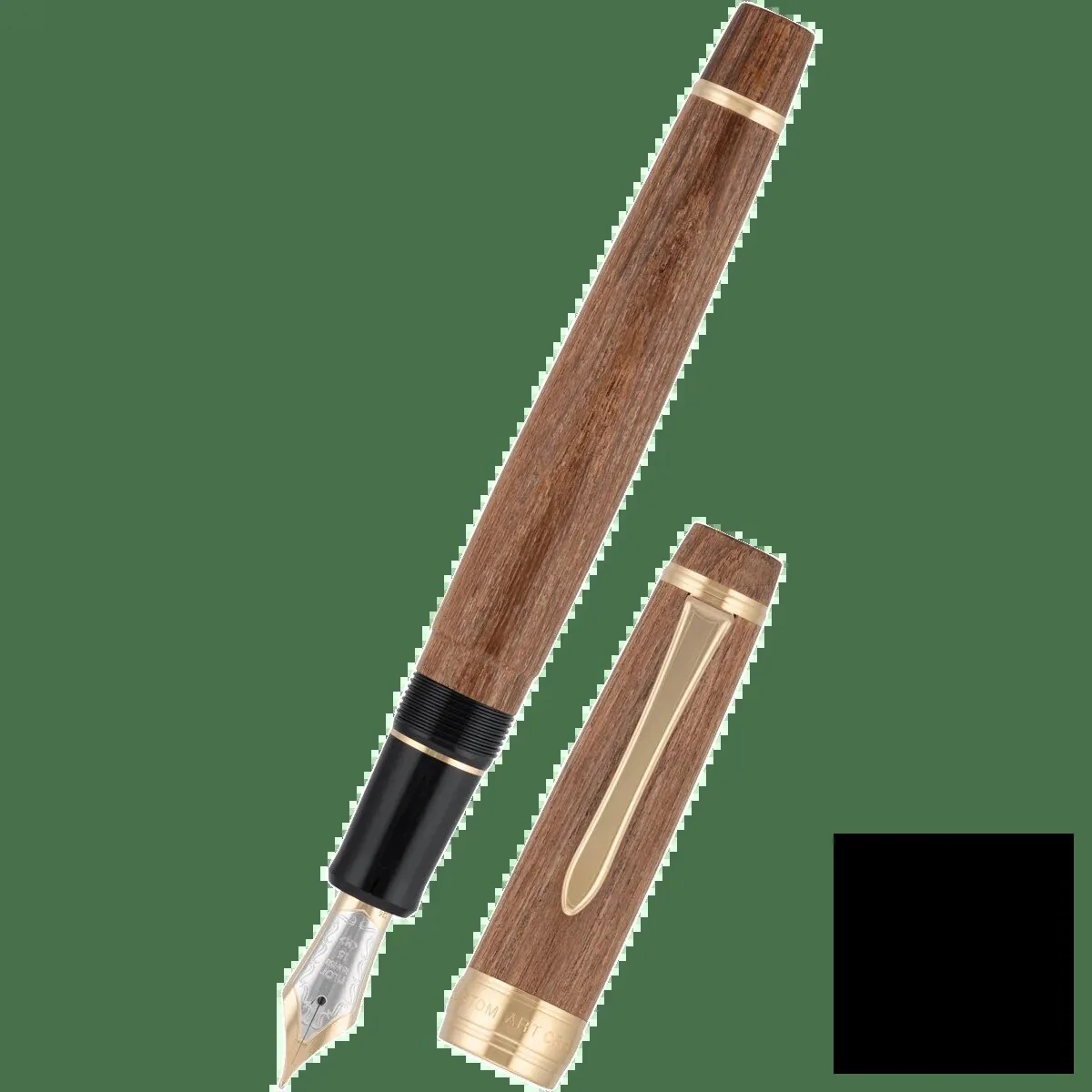 Pilot Custom Enju Wood Barrel Fountain Pen with 18K Gold Nib