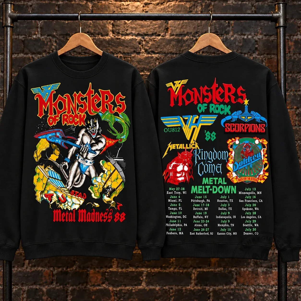 Monsters of Rock Donington Park 1992 Concert Sweatshirt 23 Monsters of Rock Donington Park 1992 Concert Sweatshirt