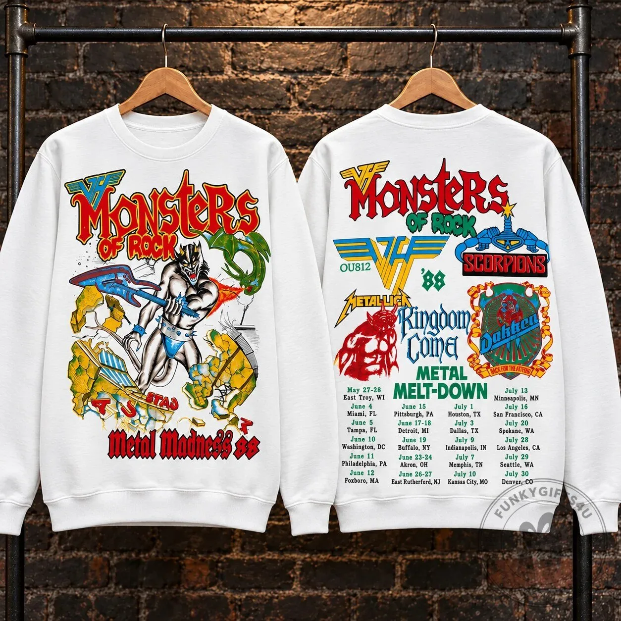 Monsters of Rock Donington Park 1992 Concert Sweatshirt 35 Monsters of Rock Donington Park 1992 Concert Sweatshirt