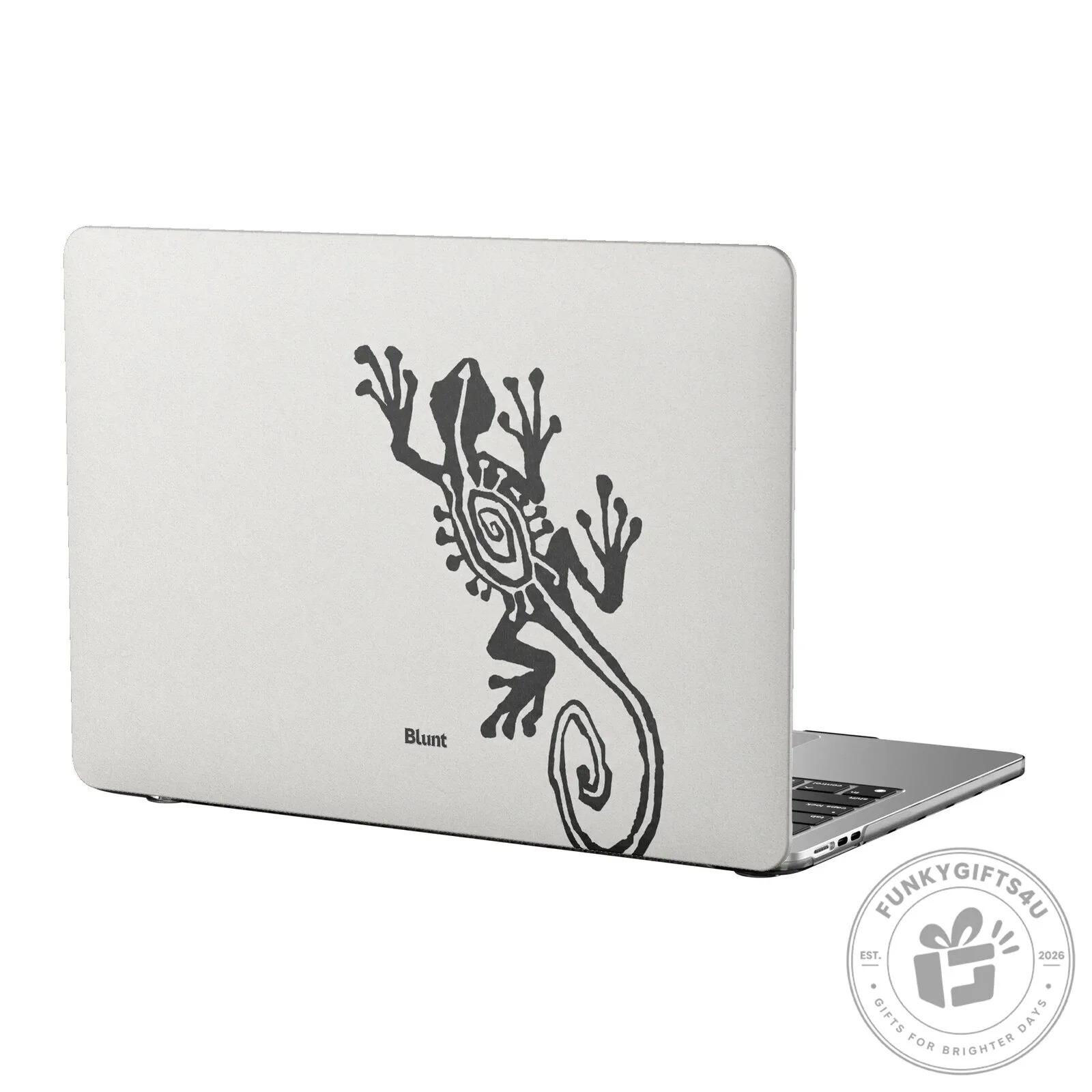 White Lizard Tribal Art Design Hard Shell Laptop Case