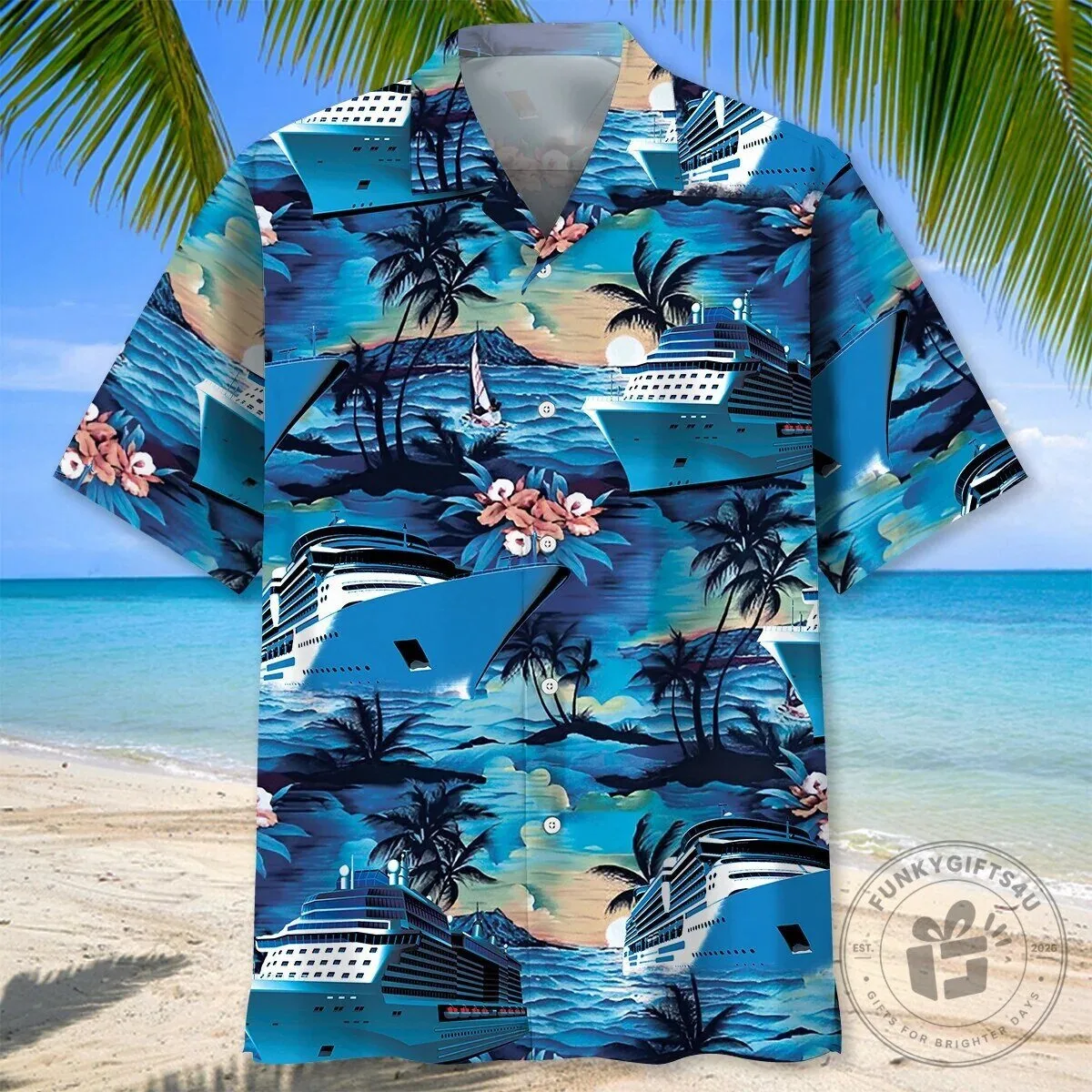 Tropical Cruise Ship Ocean Sunset Hawaiian Shirt for Men and Women 7 Tropical Cruise Ship Ocean Sunset Hawaiian Shirt for Men and Women