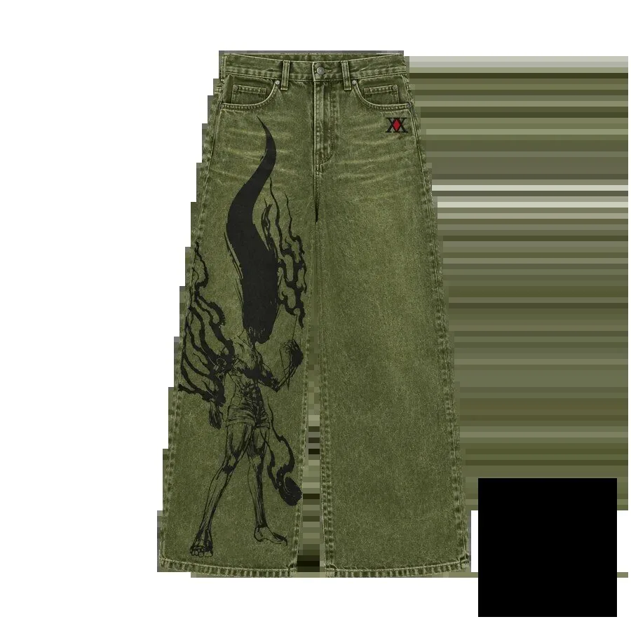 Hunter X Hunter Gon Freecss Rage Mode Anime Wide Leg Jeans