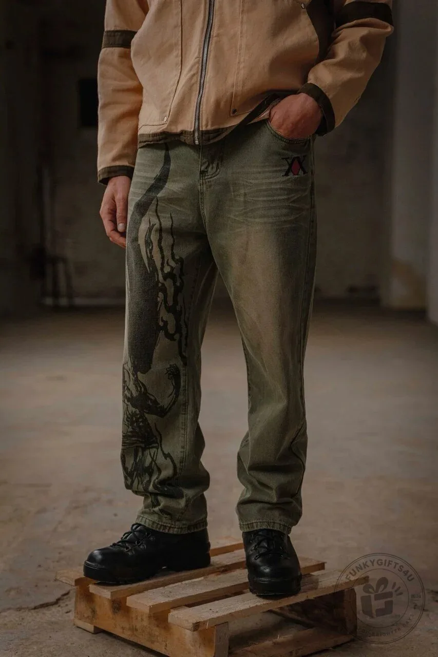 Hunter X Hunter Gon Freecss Rage Mode Anime Wide Leg Jeans 15 Hunter X Hunter Gon Freecss Rage Mode Anime Wide Leg Jeans