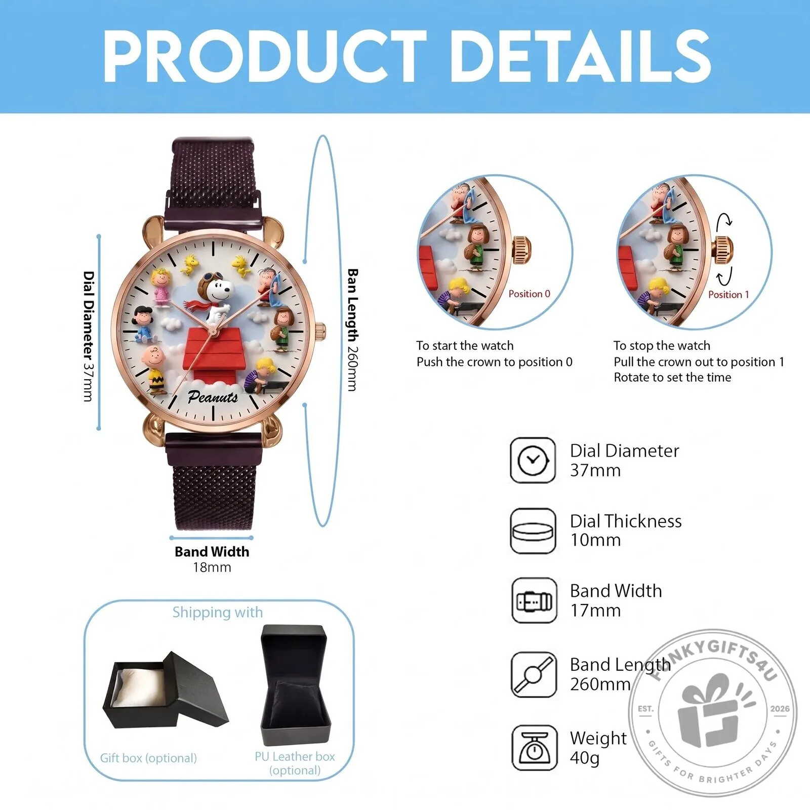 Peanuts Snoopy and Friends Rose Gold Mesh Strap Quartz Watch 17 Peanuts Snoopy and Friends Rose Gold Mesh Strap Quartz Watch