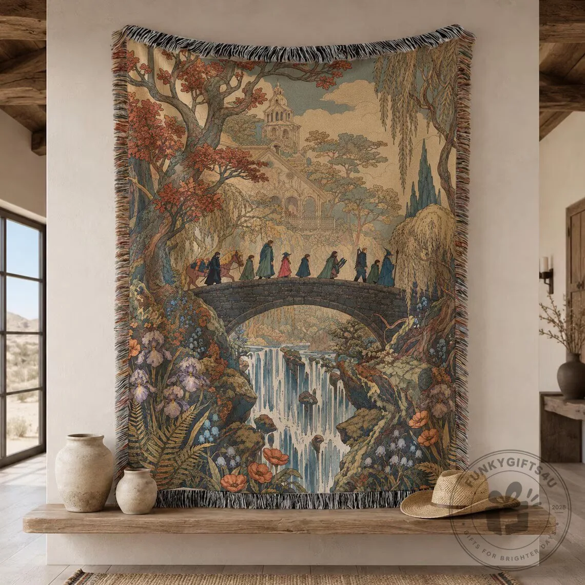 Lord of the Rings Fellowship Journey Middle-earth Woven Blanket