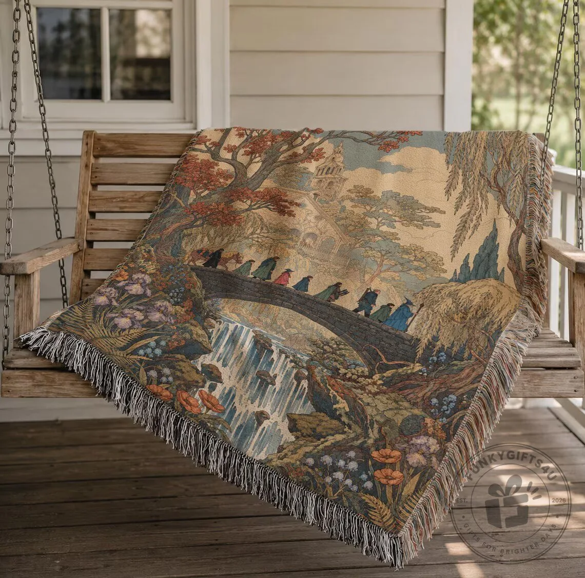 Lord of the Rings Fellowship Journey Middle-earth Woven Blanket 7 Lord of the Rings Fellowship Journey Middle-earth Woven Blanket