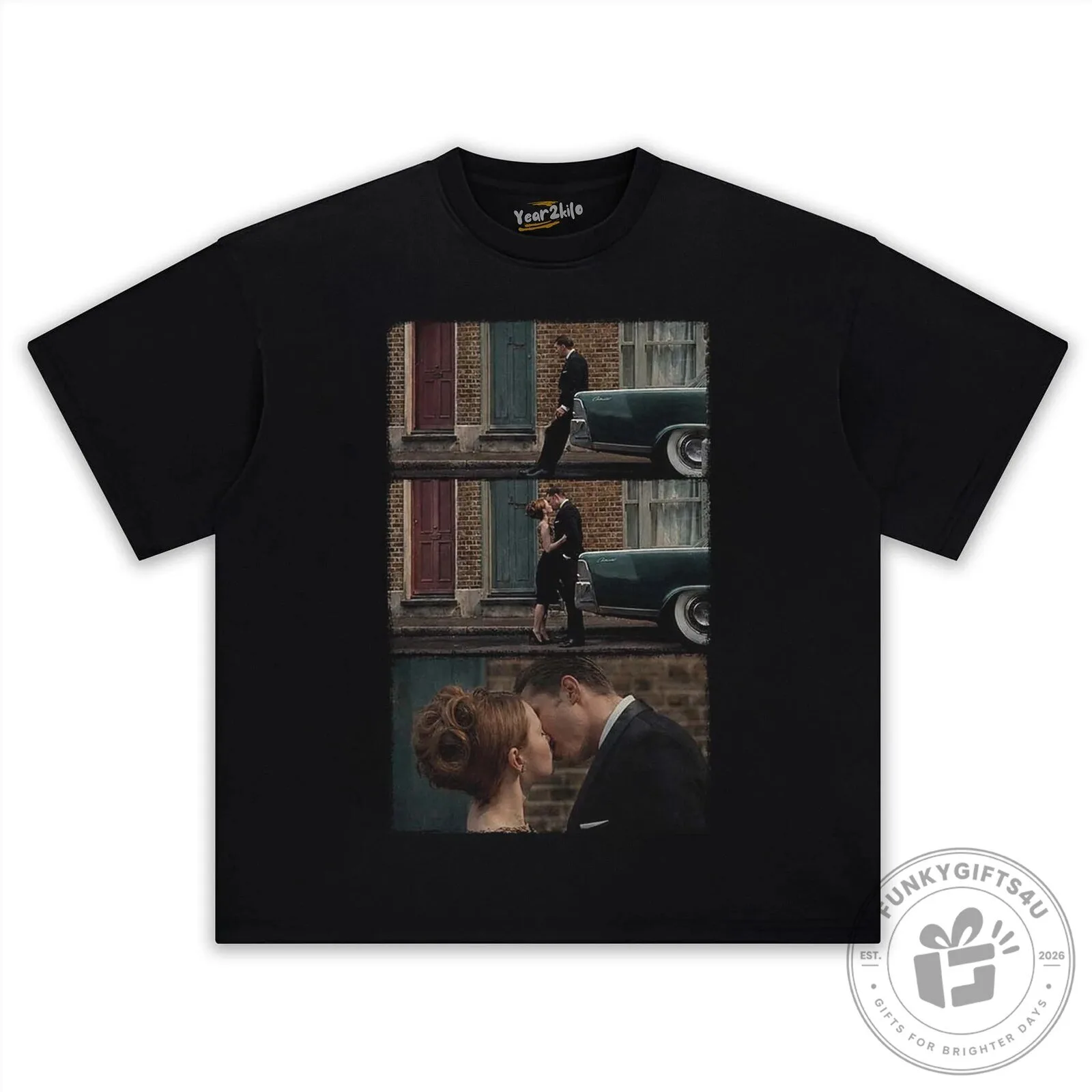 Legend Reggie Kray and Frances Shea Kissing Scene Black T-Shirt